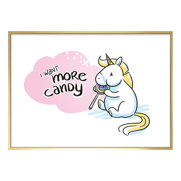 獨角獸 More Candy  42 x 59.4cm  金色