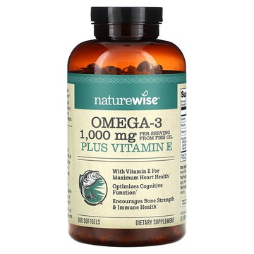NatureWise, Omega-3 加維生素 E，360 粒軟膠囊