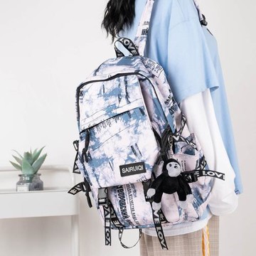 校園書包小眾設計涂鴉男學生韓版潮女登山背包高中ins雙肩電腦包