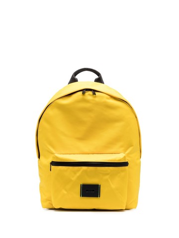 MSGM - logo-patch backpack - men - Polyamide/Polyester - One Size - Yellow