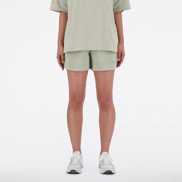 NEW BALANCE 短褲 NB 淺綠 挺版 太空棉 短褲 女 WS41550OVN
