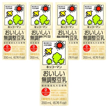 KIKKOMAN 龜甲萬 無調整豆乳 200mL  5入