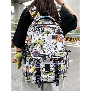 動漫書包男女大容量海賊王涂鴉背包男生初中生中學生高中生雙肩包