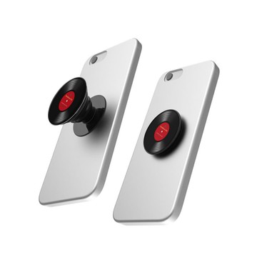 【耳機狗】唱片造型手機伸縮支架 附黑膠唱機包裝