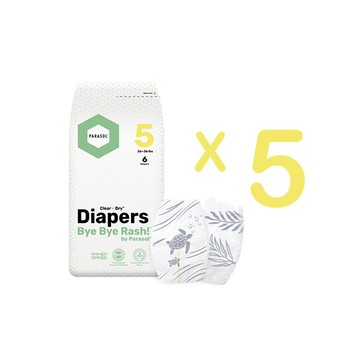 Parasol Clear + Dry 新科技水凝尿布-工藝升級版 5號/XL 輕巧包 -6片裝(5入組/共30片)