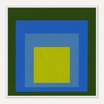the Square(Amber Soul in Azure Fores| Josef Albers - 原木色鋁框-中尺寸