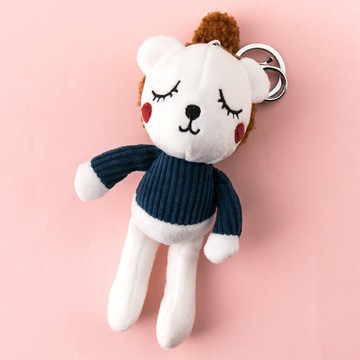 卡通INS鑰匙扣毛絨可愛公仔掛件鑰匙圈環創意汽車鑰匙鏈包包掛飾