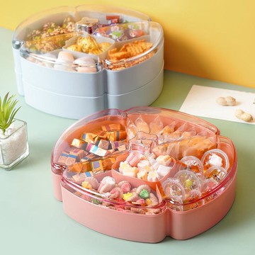 干果盤糖果盒家用客廳創意輕奢高檔零食盤過年瓜子堅果收納盒分格