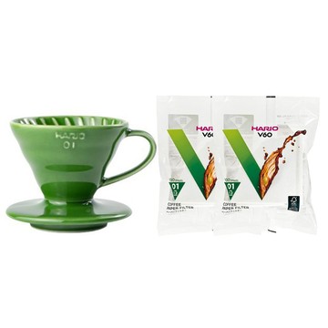 HARIO V60深蕨綠01彩虹磁石濾杯 附濾紙2包