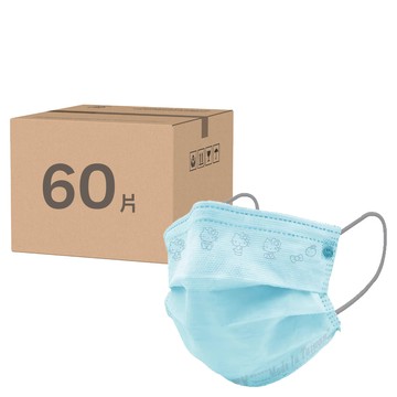 MITENXIN 天心生醫 三麗鷗 情境鋼印口罩 17.5 x 9.5cm  凱蒂貓天空藍  30片  2盒