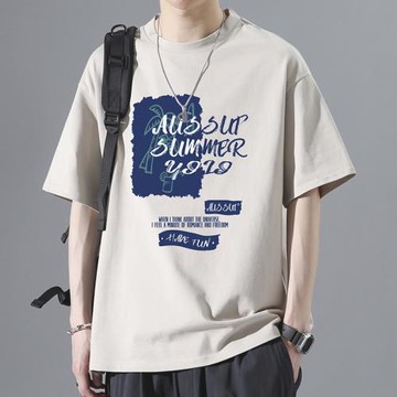 14歲男孩純棉短袖t恤15潮牌16初中學生18高中25青少年設計感夏裝