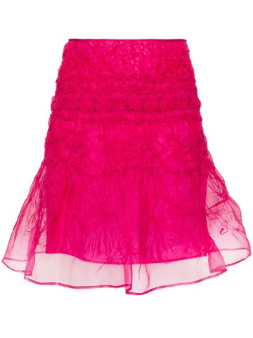Cecilie Bahnsen - Vida organza midi skirt - women - Polyamide/Silk/Polyester/Spandex/Elastane/Cupro/Polyester - 10 - Pink
