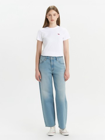 Performance Warm 女款 Baggy Dad 中腰寬鬆直筒牛仔褲 保暖牛仔褲 熱賣單品