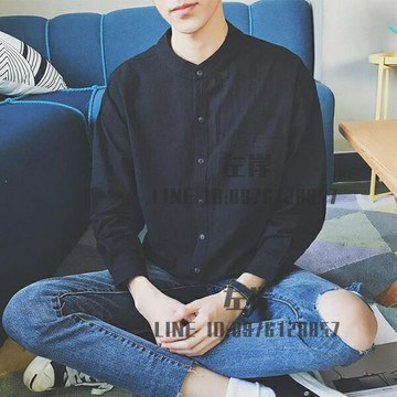 襯衫長袖男日系春夏季薄款立領襯衣港風休閒男士寸衫潮流外套【雲木雜貨】