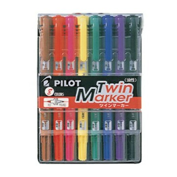 PILOT 百樂MEF-96EU-8C雙頭麥克筆 (細) 8色入 /盒【APP滿額下單10%點數(單一帳號最高1000點)】9/30止
