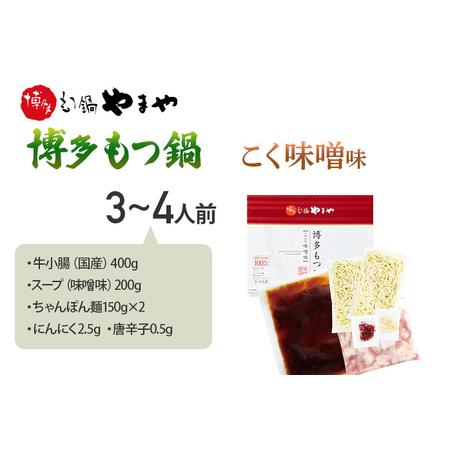 ふるさと納税 博多もつ鍋 こく味噌味 3〜4人前 福岡 グルメ お取り寄せ お土産 セット 福岡県みやこ町