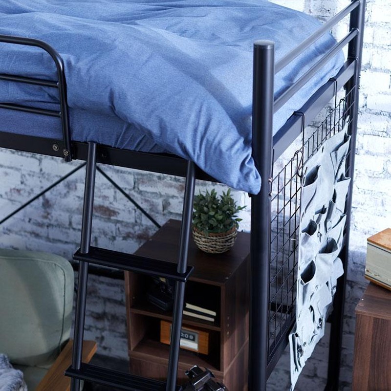 ロフトベッド ロウヤ セミダブルサイズ ダークブラウン、送料