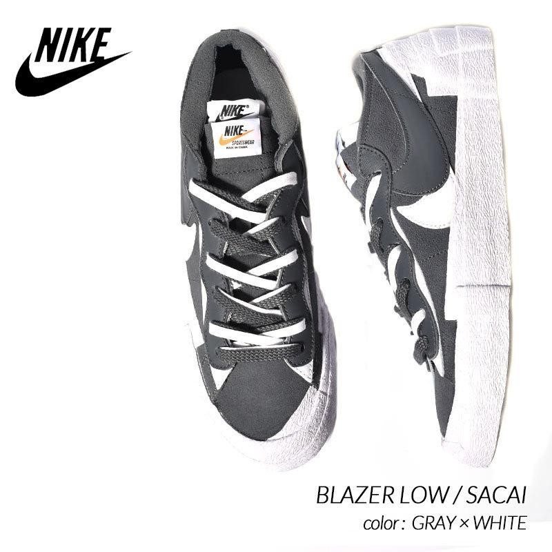 NIKE × SACAI BLAZER LOW GRAY × WHITE ナイキ ブレーザー ロー