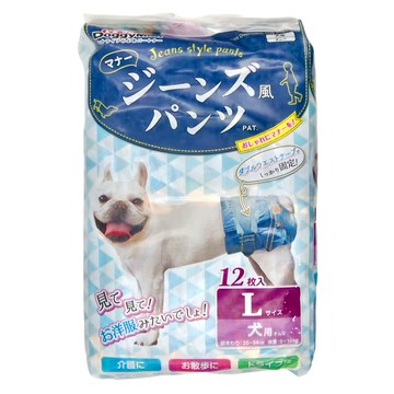 DoggyMan 多格漫 犬貓用牛仔藍防側漏紙尿褲 9~14kg  L  12片  1包