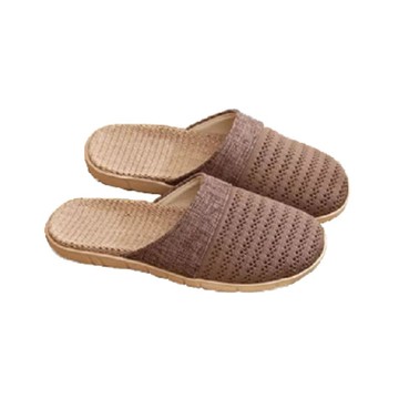 AXIS 艾克思 編織款亞麻透氣防滑包頭室內拖鞋 男款 42-43  咖啡色  1雙