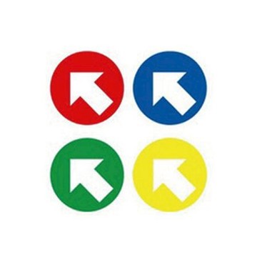 鶴屋圓形箭頭標籤084-B/紅底白箭/8mm/1080粒/包