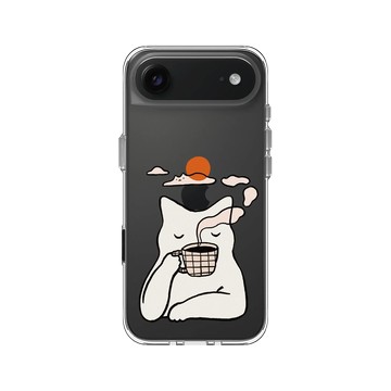 iPhone Air Clear Case（相機按鈕） 透明 - ilovedoodle (Lim Heng Swee) - Coffee Cat: 貓在耍廢