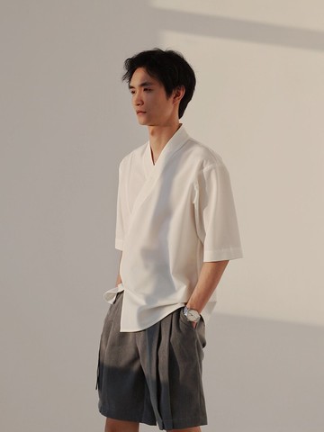 亂山昏新中式輕國風原創改良套頭交領短袖中衣透氣純色夏季簡約T