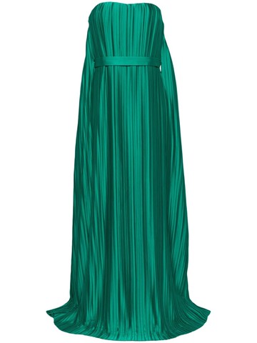 Semsem - sweetheart-neck charmeuse gown - women - Polyester/Polyester - 12 - Green