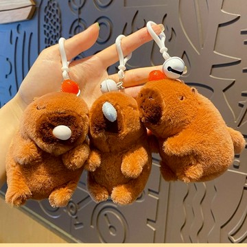 吊飾 卡通毛绒卡皮巴拉吹泡泡玩偶 水豚公仔鑰匙扣 掛包包娃娃 鑰匙圈 解壓減壓掛飾 掛件