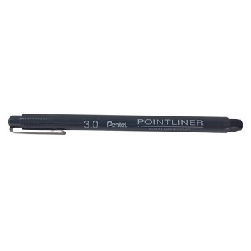 Pentel 飛龍文具 POINTLINER 代針筆 3.0mm 防水不褪色  黑色  12支