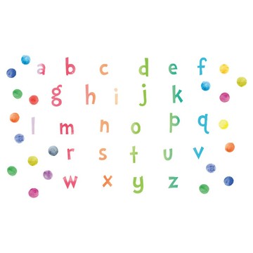 WA. WALL ART 防水PVC無痕設計壁貼 FX-D61  90 x 30cm  小寫英文 + 點點