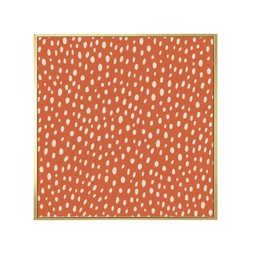 BOLUO GALLERY 菠蘿選畫所 波爾卡圓點 橘底米白 BFOL4407G  40 x 40cm  金色