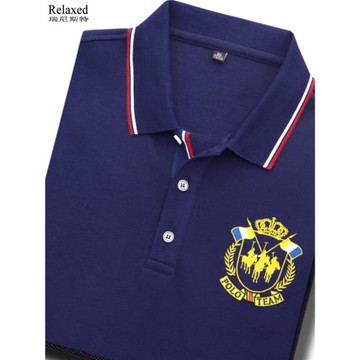 高端男裝長袖T恤翻領高檔polo衫帶領有領T體恤秋季上衣服純棉正品