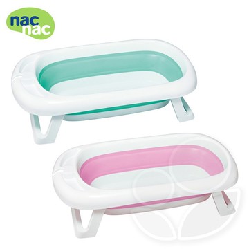 nac nac 2in1折疊浴盆組(浴盆+浴網)-清新綠/甜心粉【佳兒園婦幼館】