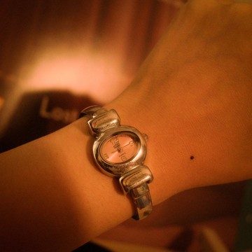 粉色系手鈪銀色腕錶 石英錶