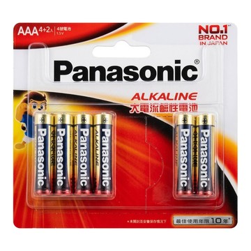 Panasonic 大電流鹼性電池 4號  6顆  1組