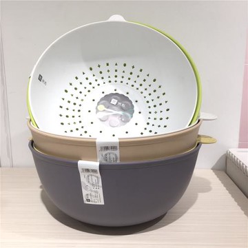 米樸雙層瀝水籃廚房洗菜盆水果蔬菜盤籃洗菜洗水果神器瀝水菜籃子