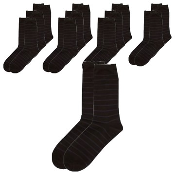 B.V.D. 男款細條紋襪  24~26cm  深咖啡色  12雙