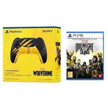 PS5｜PS4 周邊 PS5 DualSense 無線控制器 漫威金鋼狼 戰鬥黃限量版 + PS5 漫威午夜之子 加強版 豪華版