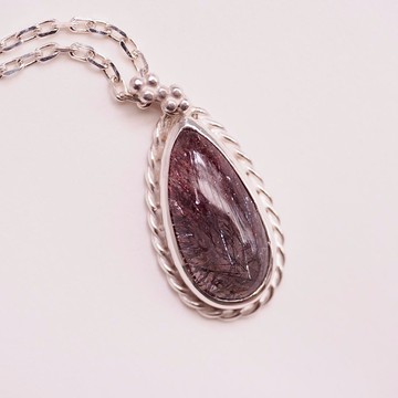 星輝石 聖石七 Super Seven 超七 的手工純銀墜子 含銀鍊