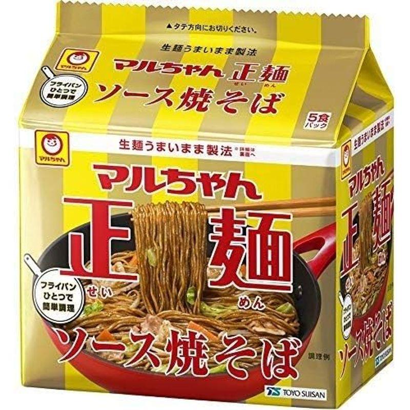 2個セット マルちゃん正麺 ソース焼そば 5食パック 生麺うまいまま製法 フライパンひとつで簡単調理