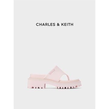 【年中折扣】CHARLES&KEITH女鞋CK1-70580222厚底外穿夾趾拖鞋女