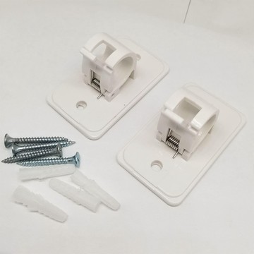 【SV61144】2入4cm內大型伸縮桿夾 黏貼螺絲兩用支架 窗簾桿固定夾 開扣式設計 適用窗簾門簾桿 伸縮桿固定器