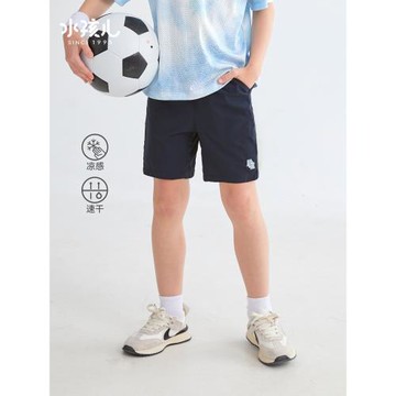 水孩兒童裝男童短褲2023夏新款梭織五分褲速干涼感中大童兒童褲子