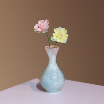 花瓶🌷 迷你陶瓷冰晶瓷小花瓶擺茶台書桌小擺飾瓷搭配陶瓷花賣陶瓷花 桌面擺件 迷你花瓶 陶瓷花瓶 插花花瓶