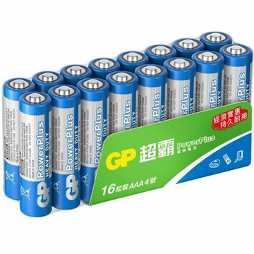 GP超霸 PowerPlus碳鋅電池 4號AAA 1.5V  16入