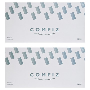 Comfiz 康菲 平面醫療口罩  30片  2盒  青燕灰
