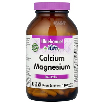 Bluebonnet Nutrition, 鈣加鎂，180 粒素食膠囊
