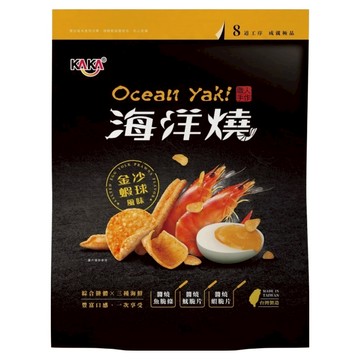 KAKA 海洋燒 金沙蝦球風味脆片 台灣製造  210g  1包