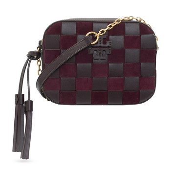 TORY BURCH - 編織格紋斜背包 (紫色)